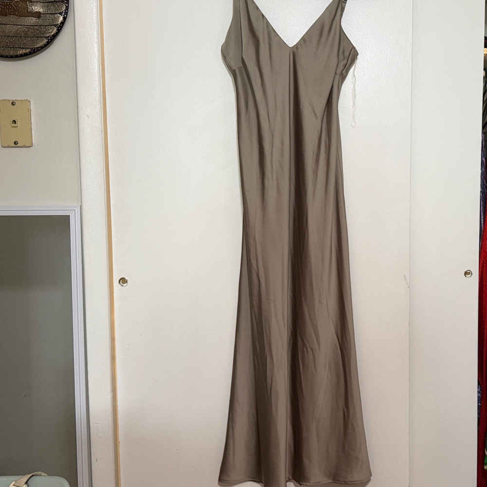 Sleeveless Tan Maxi Dress
